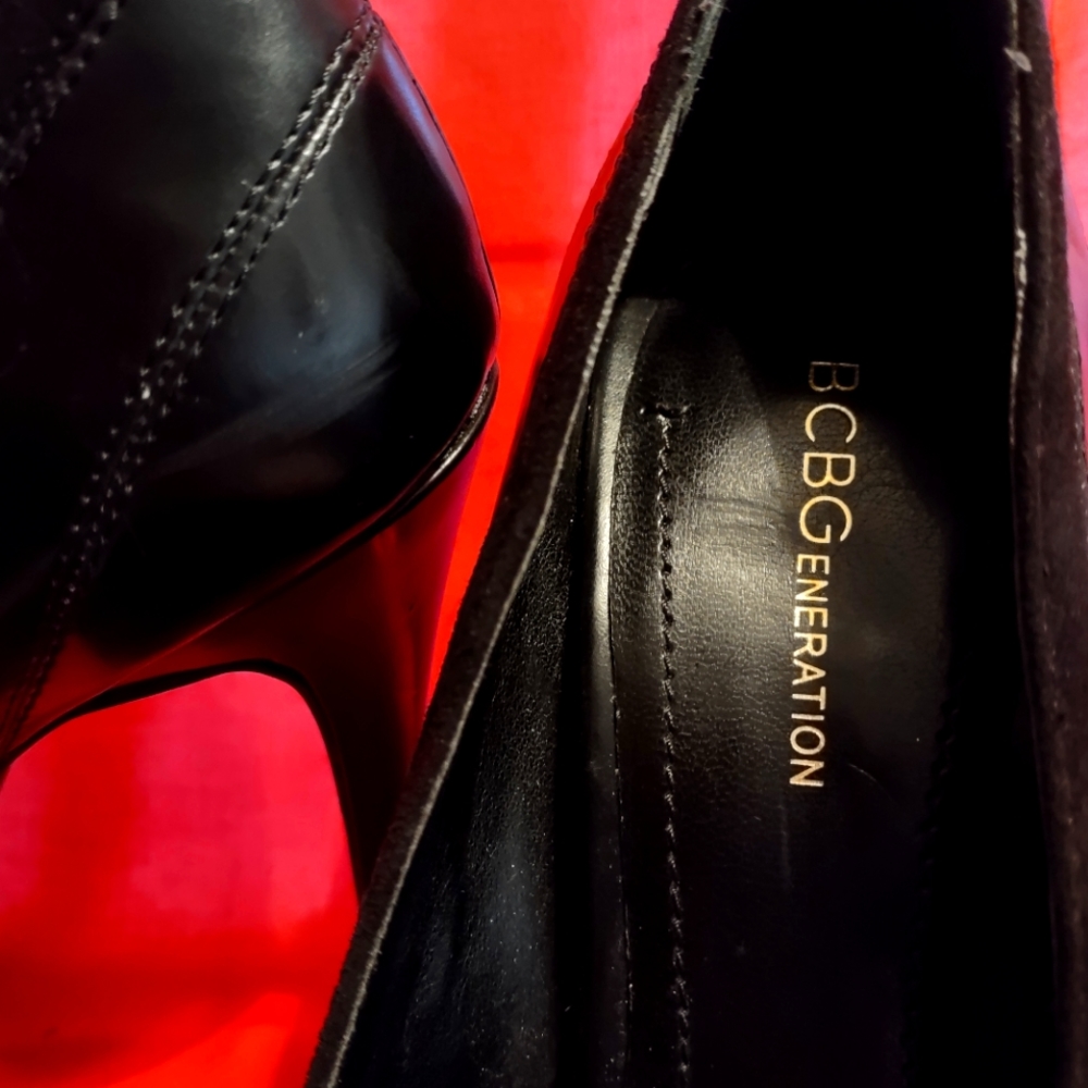 Black leather 5inch pump